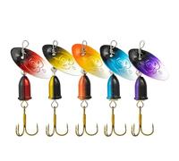 GjnjfdF Esche Spinner in metallo, esche girevoli per - Kit di esche Spinner in metallo duro con glitter colorati, esche da a rotazione di 360 gradi, da per la trota