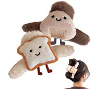 GjnjfdF Fermaglio per capelli, fermaglio per capelli in peluche,Morsetto per capelli in peluche ripiene a forma di cibo | Artiglio per capelli grande antiscivolo, per acconciature alla moda per