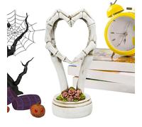 GjnjfdF Halloween - Statuetta a mano a forma di cuore, statua da ufficio, con gesto di mano di ossa, scultura decorativa multiuso per decorazione di ufficio, matrimonio, soggiorno, cucina, scaffale e