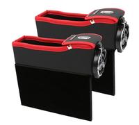 GjnjfdF Organizzatore di stoccaggio per spazi e cavi per auto, 2 scatole di immagazzinaggio laterali per console auto, riempimento laterale con portabicchieri e organizer per carte,