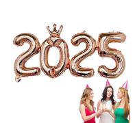 GjnjfdF Palloncini numerati in alluminio 2025,Palloncini numerati in alluminio per il 2025 | decorazione per le vacanze | Palloncino numero di Capodanno, forniture per feste