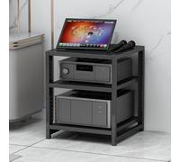 GJPXFR 4/5/6 Ripiani Mobile Stereo HIFI Rack, Supporto Multimediale AV, Rack Audio Mobiletto Portaoggetti Con Altezza Regolabile, Scaffale AV Per Soggiorno(Black,3 Tier)