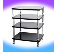 GJPXFR Mobile Hifi Mobile Giradischi, Mobiletto Stereo Supporto Multimediale AV A 2/3 Livelli, Armadio Audio Mobiletto Portaoggetti Stereo Audio, Supporto TV Angolare(4-Tier)