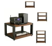 GJPXFR Mobile Stereo Hi Fi Rack 2/3/4 Ripiani Multimediale Audio-Video Mobile Giradischi, Av Tower Media Stand, Supporto Multimediale AV Mobiletto Componenti Stereo(2-Tier/45x35x27cm)