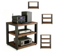 GJPXFR Mobile Stereo Hi Fi Rack 2/3/4 Ripiani Multimediale Audio-Video Mobile Giradischi, Av Tower Media Stand, Supporto Multimediale AV Mobiletto Componenti Stereo(3-Tier/45x35x42.5cm)