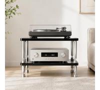 GJPXFR Mobile Stereo Hi Fi Rack A 2/3/4 Livelli, Supporto Per TV, Mobiletto Portaoggetti Supporto Multimediale AV Per Soggiorno, Rack Audio Scaffale Per Console(2-Tier(59x49x42cm))