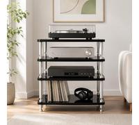 GJPXFR Mobile Stereo Hi Fi Rack A 2/3/4 Livelli, Supporto Per TV, Mobiletto Portaoggetti Supporto Multimediale AV Per Soggiorno, Rack Audio Scaffale Per Console(4-Tier(59x49x83cm))