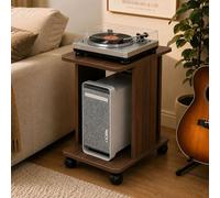 GJPXFR Supporto Per PC Tower, Carrello Porta Stampante A 2 Livelli Con Rotelle, Mobiletto Portaoggetti, Rack Audio Mobile Supporto Audio-Video Per Casa, Studio(Walnut)