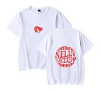 GJRJS Nelly Furtado Love Bites 2025 Casual Moda Classico Tee Manica Corta,Bianca,S