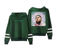 GJRJS Rag'n'Bone Man What Do You Believe in UK Tour Hoodie Girocollo Felpa con Cappuccio, Moda Felpa Maniche Lunghe, Pullover Grafico con Stampa Ampia Hip Hop Streetwear,Verde,3XL