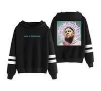 GJRJS Rag'n'Bone Man What Do You Believe in UK Tour Hoodie Girocollo Felpa con Cappuccio, Moda Felpa Maniche Lunghe, Pullover Grafico con Stampa Ampia Hip Hop Streetwear,Nero,XL