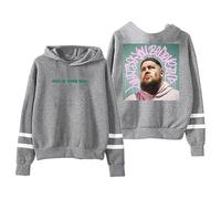 GJRJS Rag'n'Bone Man What Do You Believe in UK Tour Hoodie Girocollo Felpa con Cappuccio, Moda Felpa Maniche Lunghe, Pullover Grafico con Stampa Ampia Hip Hop Streetwear,Grigio,XL