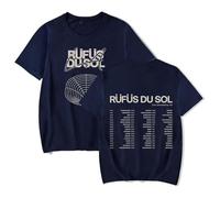 GJRJS Rufus Du sol Merch 2025 Tour Casual Moda Classico Tee Manica Corta,Blu,XL