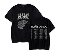 GJRJS Rufus Du sol Merch 2025 Tour Casual Moda Classico Tee Manica Corta,Nero,M
