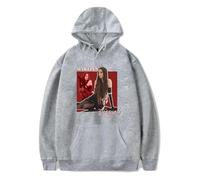 GJRJS Tini Stoessel Merch Tu Eres Mi Fantasy Tour Hoodie Girocollo Felpa con Cappuccio, Moda Felpa Maniche Lunghe, Pullover Grafico con Stampa Ampia Hip Hop Streetwear,Grigio,4XL