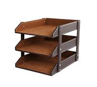 GJSN Scaffale per Libri, Librerie, Supporto per Libro da Scrivania, Scaffale per Archiviazione Dati per Libreria File Manager, Portariviste a Tre Strati,Colore Del Caffè