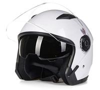 GJUANN Casco da Moto Jet per Adulti, Casco da ciclomotore a Mezza Faccia per Uomo, Casco retrò 3/4, Casco da Moto Classico Vintage omologato DOT B3, M/(57~58 cm)