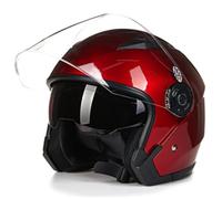 GJUANN Casco da Moto Jet per Adulti, Casco da ciclomotore a Mezza Faccia per Uomo, Casco retrò 3/4, Casco da Moto Classico Vintage omologato DOT B3, M/(57~58 cm)