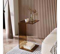 GJUANN Tavolino Laterale Moderno in Acrilico a Forma di C, tavolino Laterale Piccolo e Semplice, Comodino, libreria Trasparente, tavolino da caffè in Acrilico Trasparente, per Soggiorno