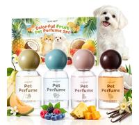 GJYC PET Profumo per Cani e Gatti, Set 4 Fragranze, Lunga Durata, 4 × 25 ml | Senza alcool, ipoallergenico, neutralizza cattivi odori, districante e antistatico, facilita la spazzolatura, vegano