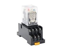 GJZIFGFWQ 30 Set MY4NJ HH54PL Piccolo relè di Potenza elettromagnetico AC 12V 24V 36V 48V 110V 220V 380V Bobina 4NO 4NC Guida DIN 14 Pin + Base(AC,110V)