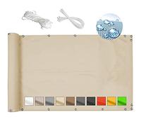 GJZQDKX Schermo per la Privacy del Balcone 75x1400 cm, Trasparente, Resistente ai Raggi UV, frangivento per terrazza, Beige, Protezione per Balcone, Elegante Scudo per la Privacy Esterna