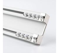 GJZQDKX Set di aste per Tende a Doppio Binario, Robusto Supporto a soffitto per Soggiorno e Camera da Letto, Regolabile, 4,5 m, Colore Bianco. Perfetto per controsoffitti. Facile Installazione.