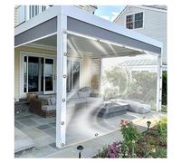 GJZQDKX Telone Trasparente Impermeabile per Esterni con Occhielli - Pannello per la Privacy Resistente alle intemperie per pergole, Gazebo, patii e Giardini - Ideale per la Protezione da Vento e pio