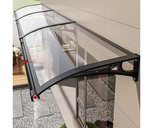 GJZQDKX Tettoia per Porta, tendalino per Porta d'ingresso, tendalino per Veranda Esterna, Pannello Solido in policarbonato Trasparente con Ampia grondaia, Estensibile silenziosamente, Adatto per TET