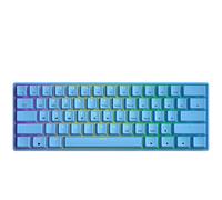 GK61 Tastiera meccanica da gioco, 61 tasti, multicolore, illuminata RGB, retroilluminata a LED, cablata, programmabile, per PC/Mac Gamer (Gateron Optical Brown, blu)