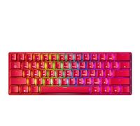 GK61 Tastiera meccanica da gioco, 61 tasti, multicolore, illuminata RGB, retroilluminata a LED, cablata, programmabile, per PC/Mac Gamer (blu ottico Gateron, rosso)
