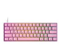 GK61 Tastiera meccanica da gioco, 61 tasti, multicolore, illuminata RGB, retroilluminata a LED, cablata, programmabile, per PC/Mac Gamer (rosso ottico Gateron, rosa prisma)