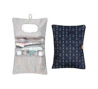 Gkaopi 2 in 1 Porta Pannolini e Salviette da Borsa Porta Pannolini con Scomparti Borsa da Appendere Pieghevole Organizer da Appendere Borsas Piccola per Pannolinis, Crema, Salviette e Neonati(Anc)