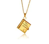 Gkaopi Collana Libro per Donna Collana Ciondolo Libro Personalizzato Collane My Little Star in Acciaio Inossidabile con Incisione Regolabile Collane Regali di Gioielli per Fidanzata (Oro Star)