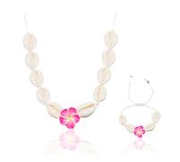 Gkaopi Parure Gioielli per Donna Conchiglie Bohémien Collana un Braccialetto 2 Pezzi Conchiglia Hawaiani da Spiaggia Regalo Gioielli per Donne e Ragazze FS