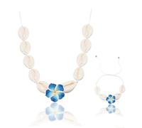 Gkaopi Parure Gioielli per Donna Conchiglie Bohémien Collana un Braccialetto 2 Pezzi Conchiglia Hawaiani da Spiaggia Regalo Gioielli per Donne e Ragazze LS