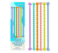 Gkaopi Set di 6 Giochi Antistress Sensoriali Bastoncini Tattici Calmanti in Silicone per Bambini con Autismo ADHD e Ansia Giochi Silenziosi da Aula Giochi da Viaggio (Multicolore, Taglia unica)