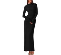 Gkaopi Vestito Donna Sexy Abito Lungo Aderente Elegante Bodycon Vestito da Sera Elasticizzato Maxi Vestiti Aderente Curvy Lungo Abito da Festa Club Sera Casual