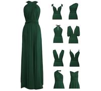 Gkaopi Vestito Lungo Estivo Donna Multi-Usura Transformare Abito da Cerimonia Scollo a V Elegante Vestiti da Sera Senza Maniche Linea ad A Eleganti Damigella d' Onore Matrimonio Abiti