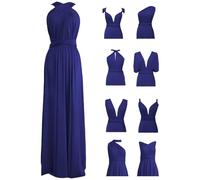 Gkaopi Vestito Lungo Estivo Donna Multi-Usura Transformare Abito da Cerimonia Scollo a V Elegante Vestiti da Sera Senza Maniche Linea ad A Eleganti Damigella d' Onore Matrimonio Abiti