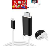 GKEAPZA Cavo da USB C a HDMI per interruttore/OLED, dock switch 2 in 1 con HDMI 4K, 100 W PD, mini cavo TV da viaggio per switch (non per 2)