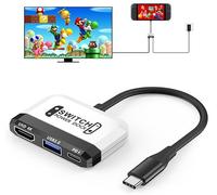 GKEAPZA Switch Dock per Nintendo Switch 2/Switch/OLED, dock TV portatile 3 in 1 con porta HDMI USB 3.0 4K a 60 Hz, ricarica USB C PD 100 W, mini dock da viaggio di ricambio per dock station switch