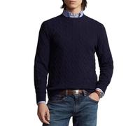 GKEIOSHQIL Maglione girocollo da uomo con lavorazione a treccia, modello a maniche lunghe, maglieria basic con motivo intrecciato,Blu,M