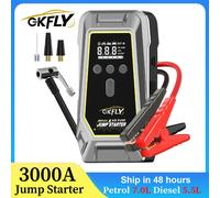 GKFLY 12V Avviatore di emergenza per auto Accumulatori e caricabatterie di riserva 3000A 16000mAh Caricabatteria per auto Dispositivo di avviamento di emergenza automatico Avviamento di emergenza