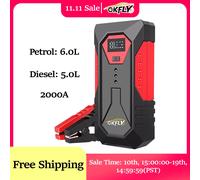 GKFLY 18000mAh Avviatore di emergenza per auto Accumulatori e caricabatterie di riserva portatile Batteria per auto Booster 12V Dispositivo di avviamento per benzina 6.0L Diesel 4.0L