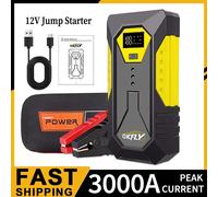 GKFLY 2000A / 3000A Avviatore di emergenza per auto Accumulatori e caricabatterie di riserva portatile Batteria per auto Booster 12V Dispositivo di avviamento per benzina 6.0L Diesel 5.0L