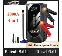 GKFLY 4 in 1 Jump Starter 150PSI Pompa Compressore d'aria 26800mAh Power Bank 2000A Dispositivo di avviamento di emergenza Gonfiatore digitale per pneumatici