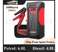 GKFLY 800A 1200A 2000A Avviamento di emergenza per auto Grande banca di potere Batteria per auto Booster 12V Dispositivo di avviamento per auto per Benzina 6.0L Diesel 4.0L White 800A