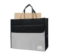 GkgWuxf Borsa tote per documenti, formato A3, grande capacità, portatile, per documenti, mappe, notizie, riviste, Nero , Refer to description
