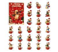 GkgWuxf Calendario Avvento Natalizio | 24 Giorni Giocattolo Acrilico Creativo a Tema Canino - Calendario Natalizio Simpatico per Cani - Per Le Feste Natalizie Casa E Famiglia Regalo